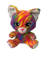 Build a Bear Buddies Smallfrys Neon Rainbow Stripe Kitty Cat 8” Plush - $17.00