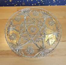 Vtg Anchor Hocking PRESCUT Torte Serving Tray Plate Platter Star of David 13.5&quot; - £19.97 GBP