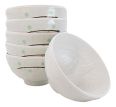 Set of 6 Contemporary Yukino Hana Snow Melamine Round Rice Miso Soup Bow... - $33.99