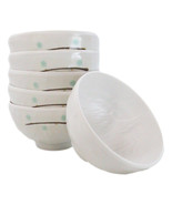 Set of 6 Contemporary Yukino Hana Snow Melamine Round Rice Miso Soup Bow... - $47.03 CAD