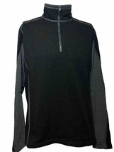 Kuhl Sweater Mens Medium Brown Revel 1/4 Zip Fleece Pullover Mock Neck - AC - $41.47