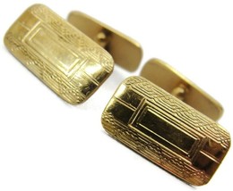 Hayward 1/20 12Kt Yellow Gold Filled Cufflinks Whale Back Rectangle - $49.49