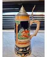 Vintage German Beer Stein Swiss Thorens Music Box with Pewter Lid  - $250.00