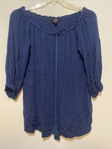 Suzanne Betro Women’s Top Blue Size 1 X Short Sleeve  - $9.49