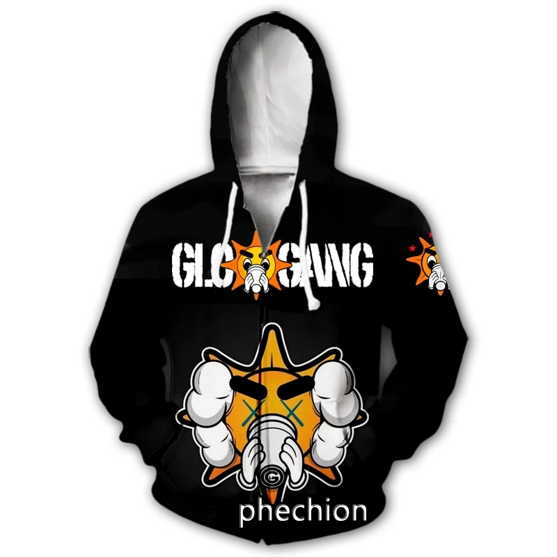 phechion New Men/Women 3D Printed Song Glo gang Casual Zipper Hoodies Fashion St - £89.73 GBP