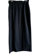 Vtg 90’s Women’s 10 Preston &amp; York Long Worsted Wool Skirt Front Slit Lined - £31.74 GBP