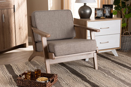 Jonesy Light Gray Fabric Upholstered Antique Oak Armchair  - $8,165.39 MXN