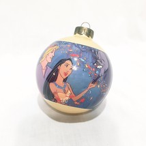Pocahontas Glass Ball Ornament 1995 Disney Store Christmas 3&quot; Village Raccoon - £17.59 GBP