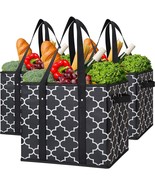 Reusable Grocery Bags 3-Pack Foldable Washable Large Storage Bins Basket... - £35.39 GBP