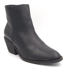 Catherine Malandrino Wmn Western Ankle Bootie Rocko Size US 7 Black Faux Leather - £19.84 GBP