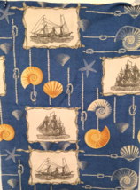 New Material 33x55 inches Ships Shells on Blue Jo-Ann Fabric Crafts Quilt Sew - £4.64 GBP