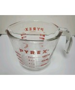 VTG Pyrex 1 Cup 8oz 250ml Liquid Glass Measuring Cup Red Lettering Open ... - $303.28 MXN