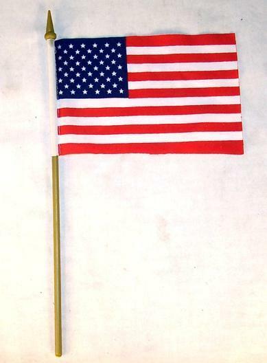 6 AMERICAN FLAG ON STICK 4 X 6 INCH united states of america USA bulk fl... - $4.74