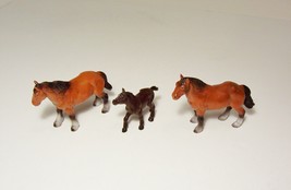 3 Vintage Bullyland Horses Stallion Mare Foal Pony Figure Hand Painted Germany - £4.50 GBP