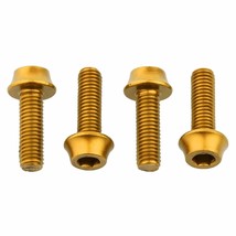 Wolf Tooth Water Bottle Cage Bolts, M5x15mm, 4 Piece, Aluminum, Gold - £19.66 GBP
