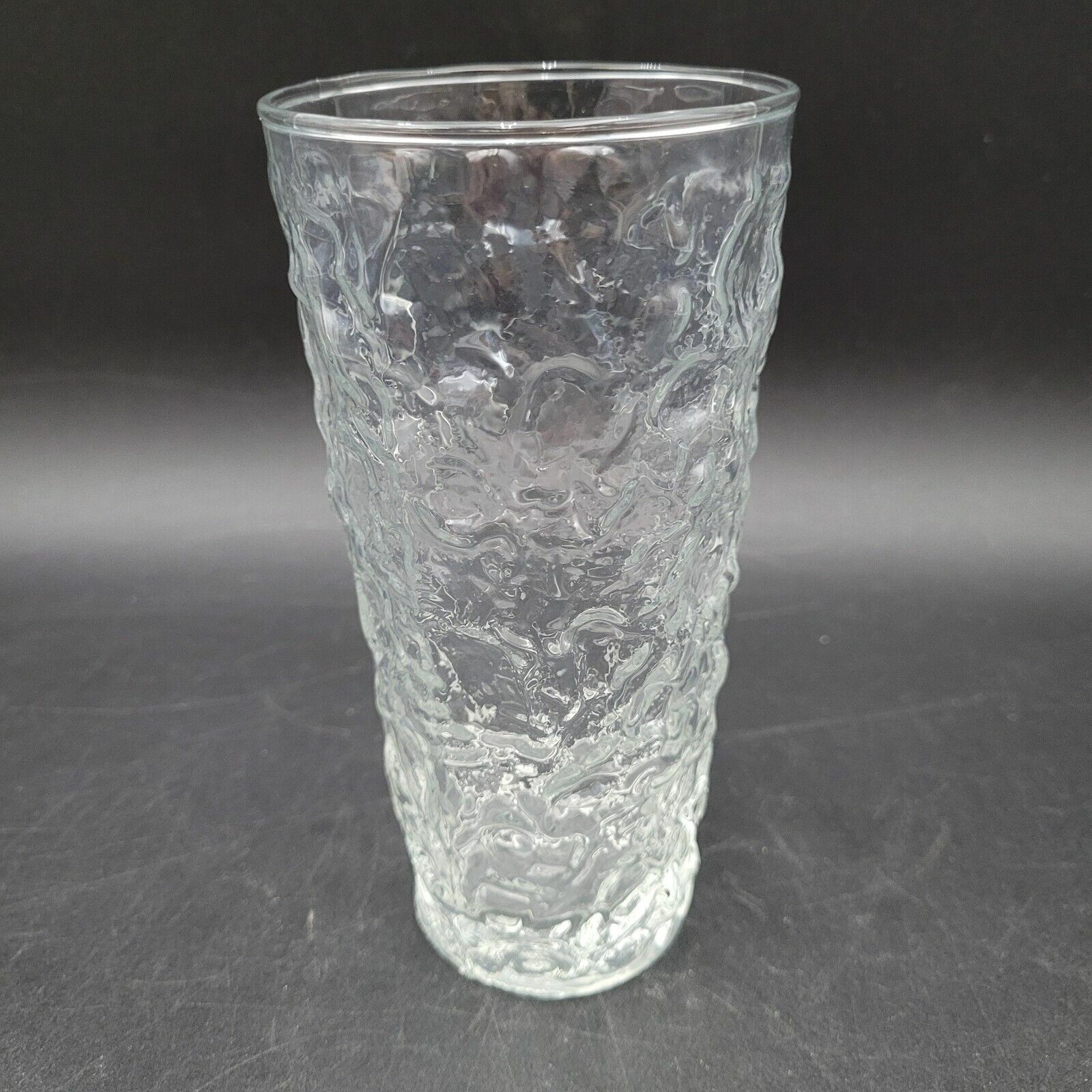 Vintage Anchor Hocking Lido Milano Clear Clear Crinkle Glass 16oz Tumble... - $7.91