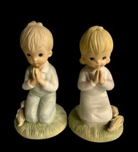 Lefton 1982 Boy and Girl Kneeling &amp; Praying Christopher Collection 5.5&quot; - $23.50