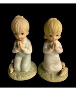Lefton 1982 Boy and Girl Kneeling &amp; Praying Christopher Collection 5.5&quot; - $23.50