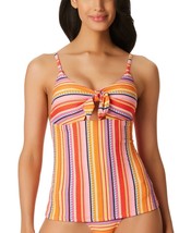 $72 Jessica Simpson Womens Escape To Pacific Tie-Front Tankini Top Pink Small - £13.81 GBP