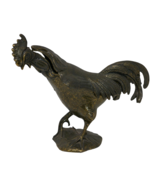Vintage Cast Metal Ashtray Trinket Box Rooster with Hinged Lid - $1,349.84 MXN