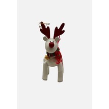 Vtg 1987 Avon Belvedeer The Christmas Reindeer Red Nose Wood Ornament - $10.39