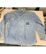 VINTAGE ARCTIC CAT Blue Denim Long Sleeve Shirt XL Cats Pride Snowmobile  - €34,72 EUR