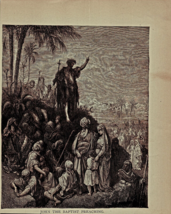 1890 Gustave Dore Antique Engraving Print John Baptist Story Of Jesus DWC4 - $64.62