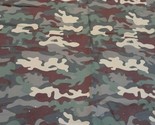 Camo Camouflage Fabric Joann , Green Brown Cloth, Sparkle/Glitter, 31&quot; x... - $8.73