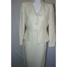 Tahari Women&#39;s Ivory Cream Suit Set Jacket Skirt Business Work Petite Si... - $79.99