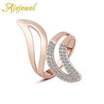 Ajojewel #7-9 New Trendy Engagement Jewelry Rose Gold Color AAA Austrian Crystal - £6.81 GBP