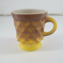 Fire King Mug Brown Yellow Made In USA - $12.16