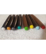 Vintage 8  Stainless Fondue Forks Skewers 4 Wood, 4 Plastic Color Tips  - $13.71