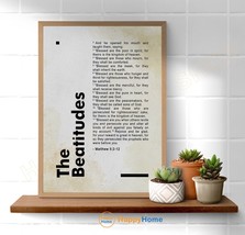 Matthew 5:2-12 Bible Verse Wall Art The Beatitudes Scripture Sign Prints -PC14 - £19.43 GBP+