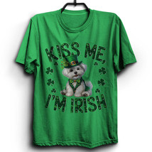 Kiss Me I&#39;m Irish Maltese Dog Tshirt St Patrick&#39;s Day Funny Dogs Lover T... - $16.88+