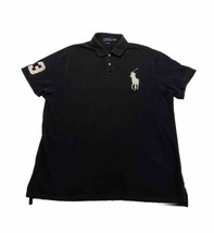 Polo Ralph Lauren Shirt Mens 2XL Polo Big Pony 3 Custom Slim Fit Cotton Black - £19.74 GBP