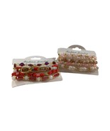 Fashion Jewelry Lot of 10 Stretch Bracelets Pink Red Gold Tone New Stack... - £11.59 GBP