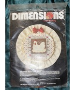 Vtg 1984 Dimensions Candlewicking Seasoned With Love Hoop  Hen needlepoint 12"