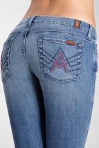NWT $198 7 For All Mankind Pixelated A Pocket Jeans in New Tahiti Size 26 - $84.88