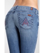 NWT $198 7 For All Mankind Pixelated A Pocket Jeans in New Tahiti Size 26 - £66.75 GBP