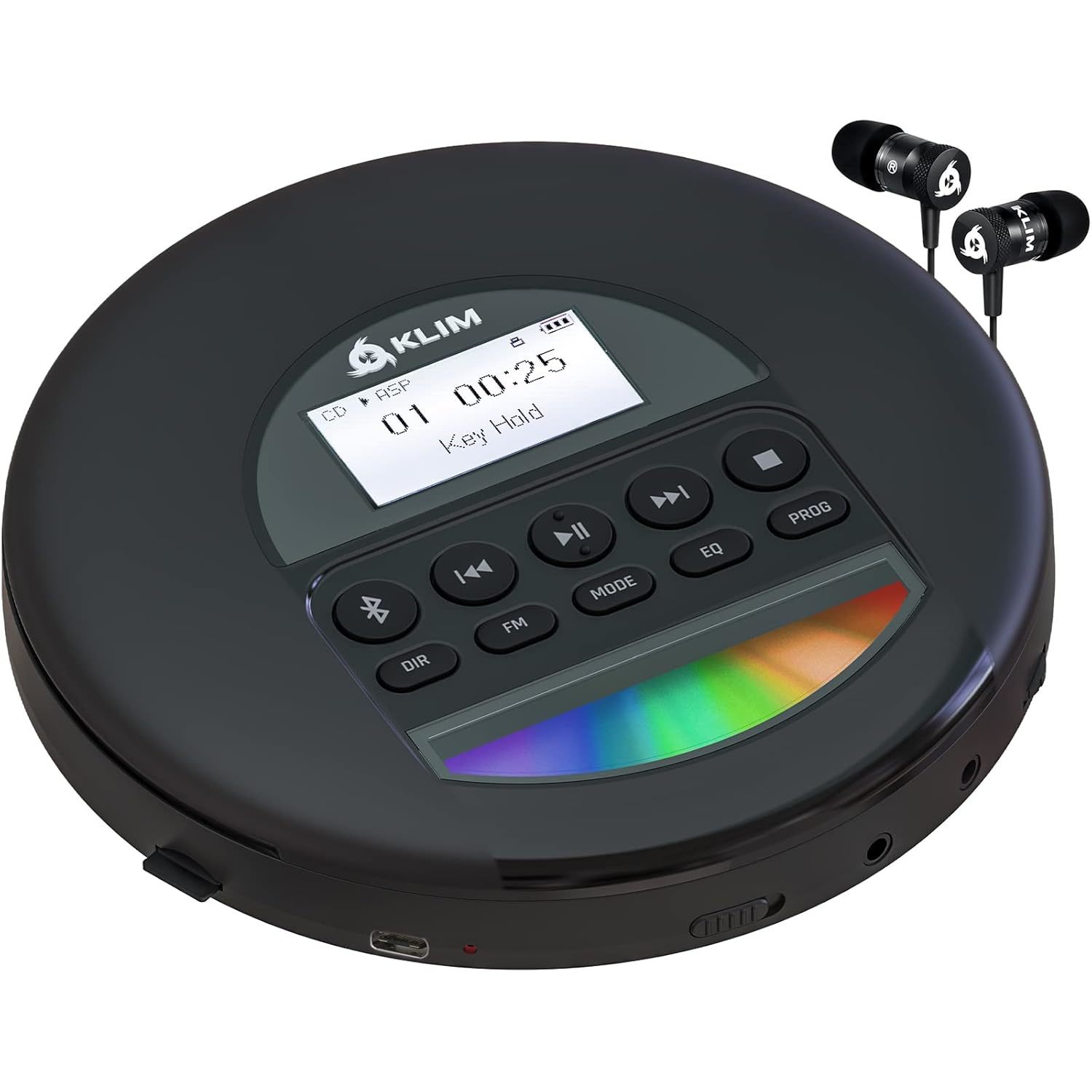 KLIM Nomad - Portable CD Player Walkman with Long-Lasting Battery - Includes Hea