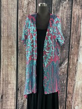 L&amp;b Creations sequin duster in Pink/Blue - size S - £43.66 GBP