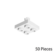 50x White Part 2476 Plate Special 2 x 2 with Pin on Bottom Building Pieces - £6.42 GBP
