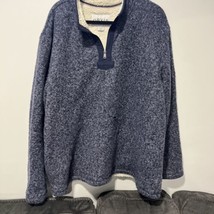 Orvis Sweater Mens 2XL Blue Half Zip Fleece Hiking Outdoors Long Sleeve - £22.37 GBP