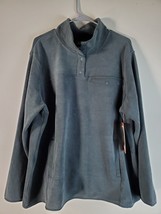 32 Degrees Sweater Womens 2XL Basil Green Fleece 1/4 Snap Button Front Pullover - £11.35 GBP