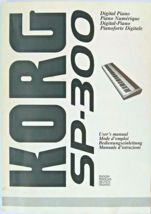 Korg SP-300 Digital Piano Original User&#39;s Operating Owner&#39;s Manual Book. - $29.69