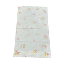 Vintage Cannon Monticello Pink Yellow Floral Pillowcase Standard No Iron Muslin - £11.22 GBP