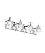 4-Lights Crystal Wall Sconce Bathroom Light Modern Bathroom Vanity Light... - £84.13 GBP