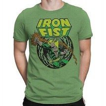 Iron Fist Power Punch Men&#39;s T-Shirt Heather Green - £23.98 GBP+