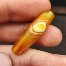 Antique Yemeni Old Eye Agate Middle Eastern Red, yellow Agate Bead -3Y - £38.76 GBP