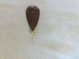 Tear Drop Shaped Brown Stone with Tan Pendant - $20.00